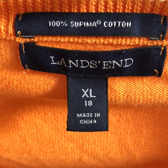 Lands End vintage 100% supima cotton bright striped cardigan - Picture 3 of 4